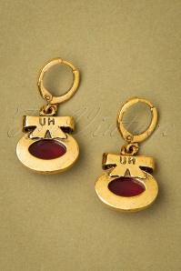 Urban Hippies - 60s Goldplated Sassy Earrings in Ruby Red 4