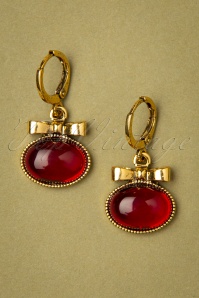 Urban Hippies - 60s Goldplated Sassy Earrings in Ruby Red