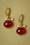 60s Goldplated Sassy Earrings in Ruby Red