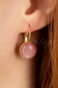 Urban Hippies - 60s Goldplated Dot Earrings in Dusty Pink