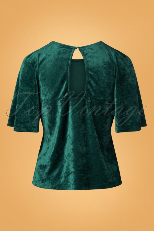 King Louie - 60s Lizzy Pepper Top in Pine Green 3