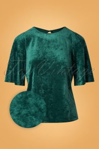King Louie - 60s Lizzy Pepper Top in Pine Green 2