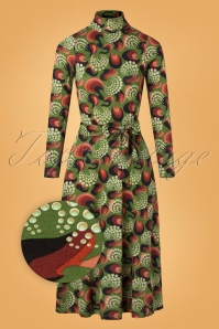 Banned Retro - 50s Rock N Roll Leopard Wiggle Dress in Green