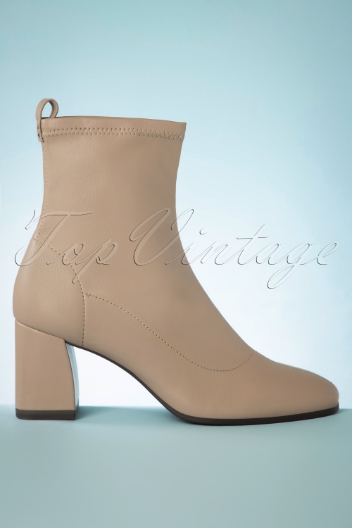 Tamaris - Twiggy Matte Ankle Booties Années 60 en Taupe 3