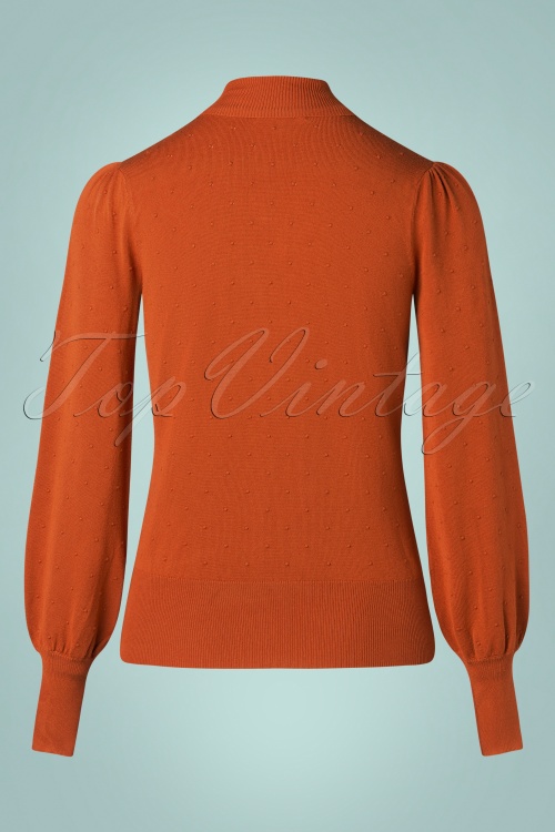 King Louie - 60s Jada Ruffle Droplet Sweater in Clay Red 4