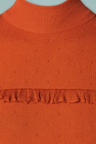 King Louie - Jada Ruffle Droplet Sweater Années 60 en Rouge Argile 3