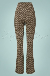 King Louie - 70s Border Flared Facet Pants in Black 5