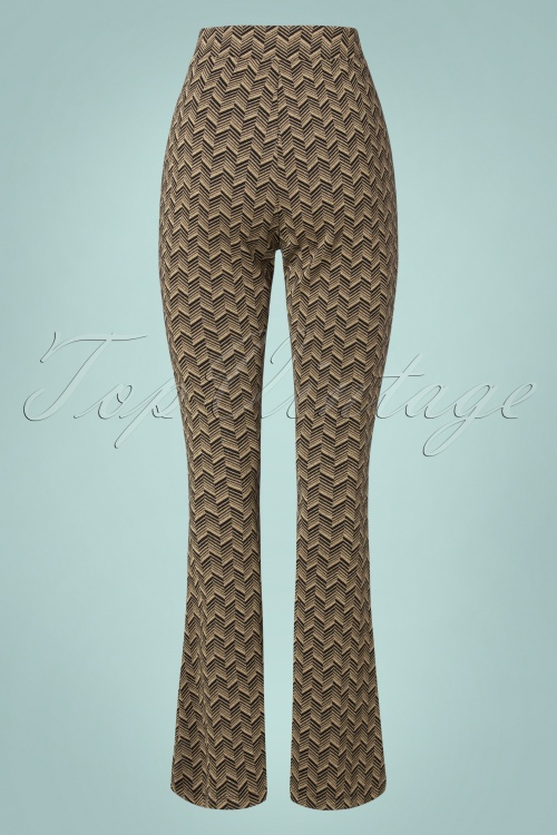 King Louie - 70s Border Flared Facet Pants in Black 5