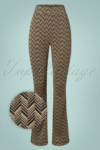 King Louie - 70s Border Flared Facet Pants in Black 2