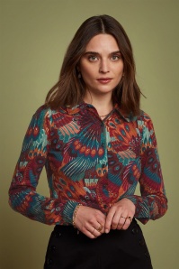 King Louie - 70s Sashay Blouse in Truffle Red