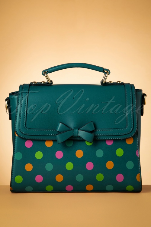 Banned Retro - 50s Retro Influencer Handbag in Teal 3