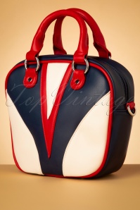 Banned Retro - 50s Superstar Mini Bowling Bag in Navy