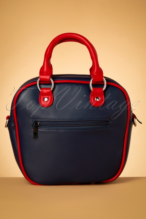 Banned Retro - 50s Superstar Mini Bowling Bag in Navy 3