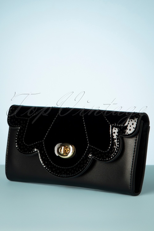 Banned Retro - 50s Scalloped Wallet in Black 2