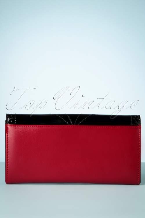Banned Retro - 50s Scalloped Wallet in Burgundy and Black 3