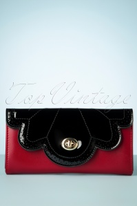 Banned Retro - 50s Scalloped Wallet in Burgundy and Black