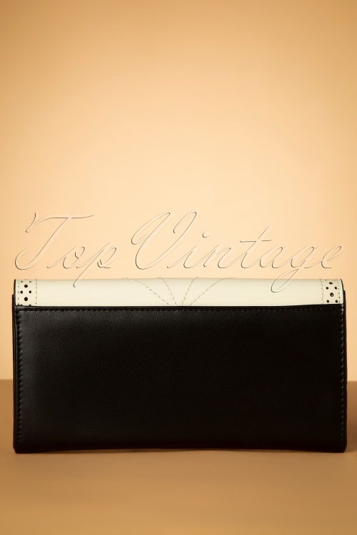 Banned Retro - 50s Scalloped Wallet in Black and Cream 3