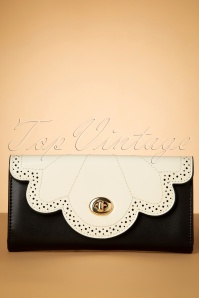 Banned Retro - 50s Scalloped Wallet in Black and Cream 2