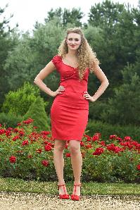 Collectif Clothing - Dolores Kleid Lippenstift Rot 2