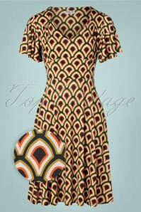Vintage Chic for Topvintage - 70s Romana Geo Swing Dress in Multi