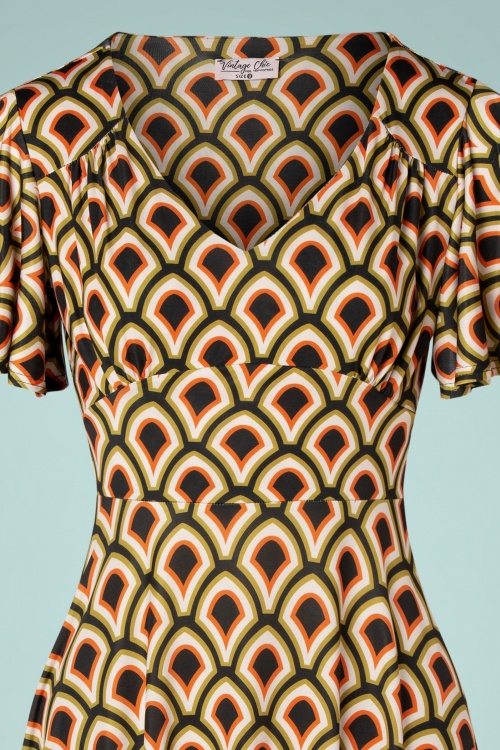 Vintage Chic for Topvintage - 70s Romana Geo Swing Dress in Multi 3