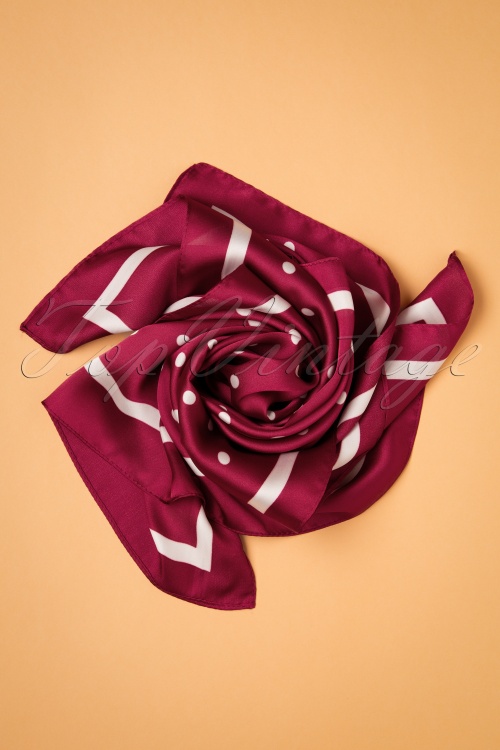 Banned Retro - 50s Anna Silky Scarf in Red 2