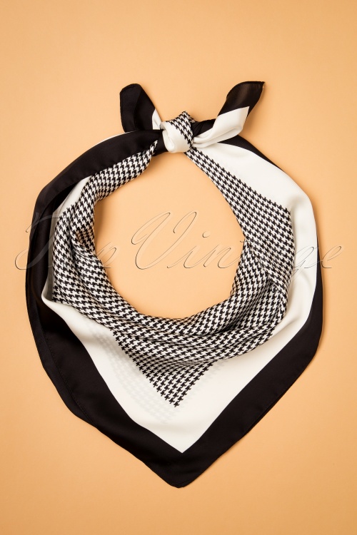 Banned Retro - Calliope Silky sjaal in zwart en wit