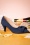 Lola Ramona ♥ Topvintage - Kitten Kato Wildleder Pumps in Patriot Blau 2