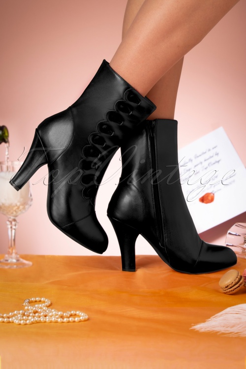 Lola Ramona ♥ Topvintage - 20s June Josephine Leather Booties in Black 5