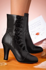 Lola Ramona ♥ Topvintage - 20s June Josephine Leather Booties in Black 2