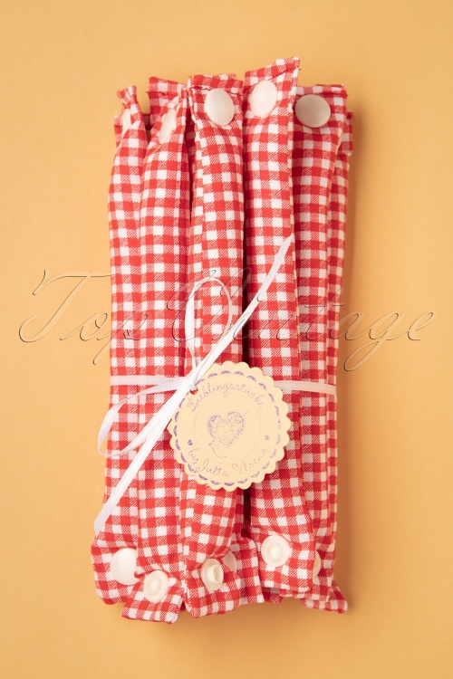 Lieblingsstucke By JuttaVerena - Gingham Goals - Set van 12 krulspelden in rood