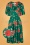 Vintage Chic for TopVintage Janette Floral Swing Dress Années 50 en Vert Émeraude