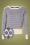 Selly Sweater Années 50 en Crème et Profondeurs Bleues