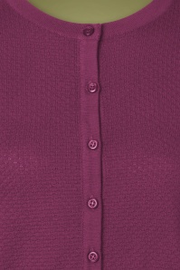 Circus - 50s Long Sleeve Waffle Cardigan in Magenta Purple 3