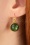 60s Goldplated Dot Earrings in Glossy Moss