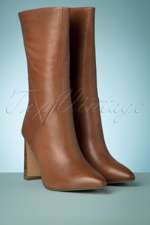 Tamaris - 70s Jocelyn Leather Boots in Cognac 3