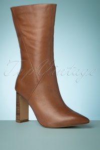 Tamaris - 70s Jocelyn Leather Boots in Cognac