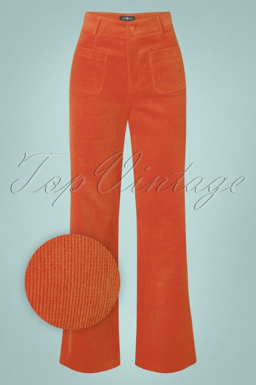 Surkana - Betsy Wide Trousers Années 70 en Orange