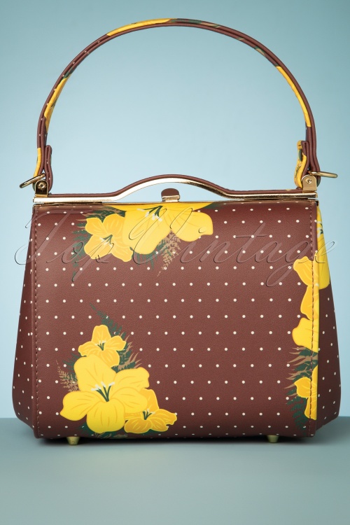 Collectif Clothing - Carrie Autumnal Bloom tas in bordeauxrood 5