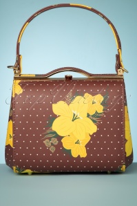 Collectif Clothing - 60s Carrie Autumnal Bloom Bag in Burgundy