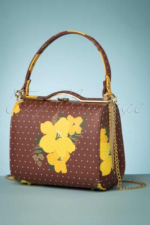 Collectif Clothing - Carrie Autumnal Bloom tas in bordeauxrood 2