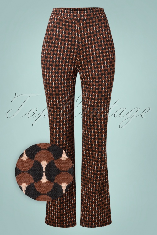 Surkana - 70s Pip High Waist Trousers in Black and Brown