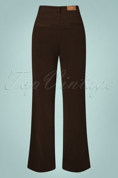 Surkana - 70s Betsy Wide Trousers in Chocolate Brown 3