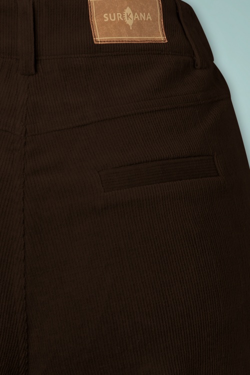 Surkana - 70s Betsy Wide Trousers in Chocolate Brown 4