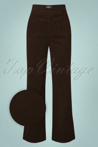 Surkana - 70s Betsy Wide Trousers in Chocolate Brown