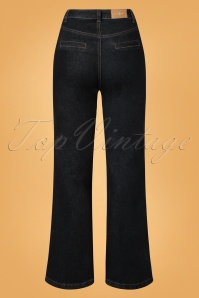 Surkana - 70s Betsy Wide Trousers in Black Denim 3