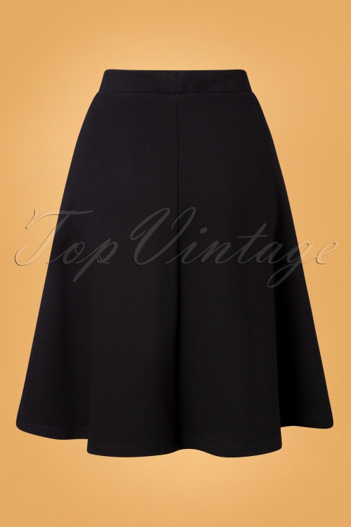 Chills & Fever - 60s Jane Jacquard Skirt in Black 3