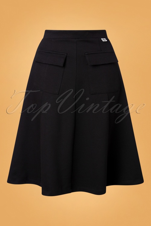 Chills & Fever - 60s Jane Jacquard Skirt in Black