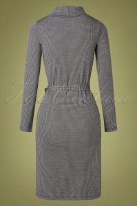 Chills & Fever - 60s Rosa Pied de Poule Interlock Jaquard Dress in Grey 5