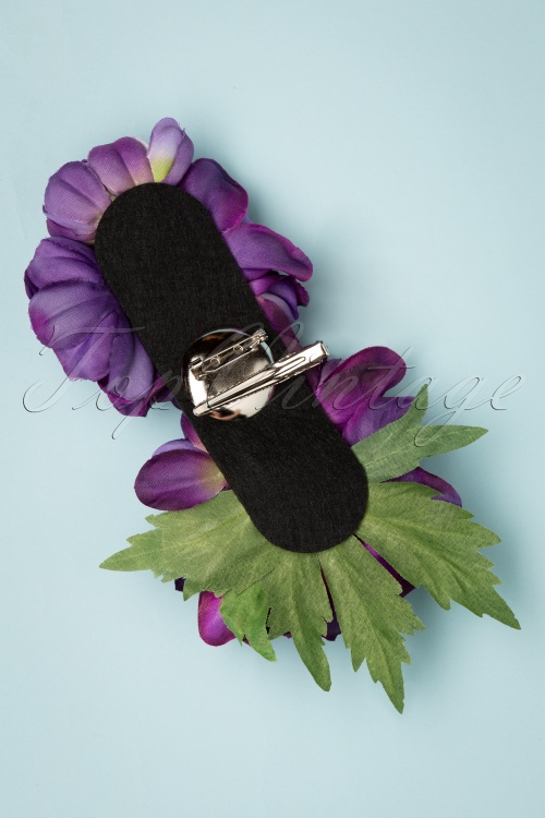 Collectif Clothing - Lucille haarbloem in paars 2